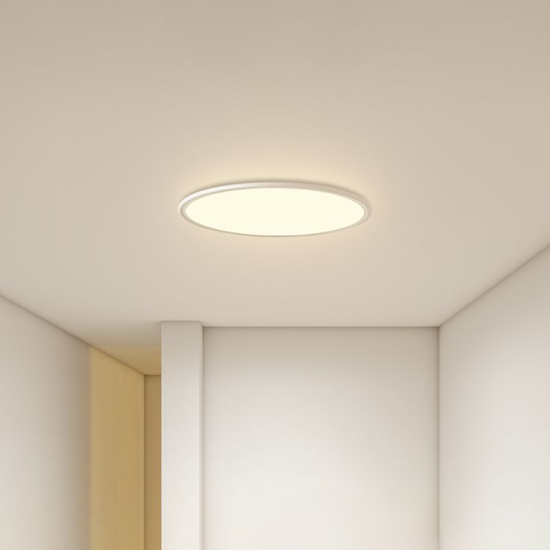 Modern Simplicity LED Ceiling Light Lacquered Aluminium Circular Flush Mount with Acrylic Shade