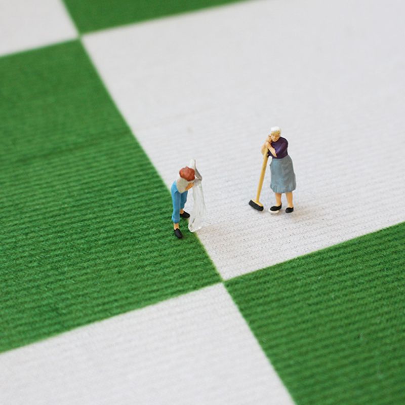 Geometric Indoor Rug Simple Polyester Stain Resistant Area Rug for Living Room