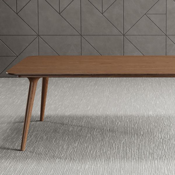 Rectangular Shaped Office Table 4 Legs Conference Table in Brown
