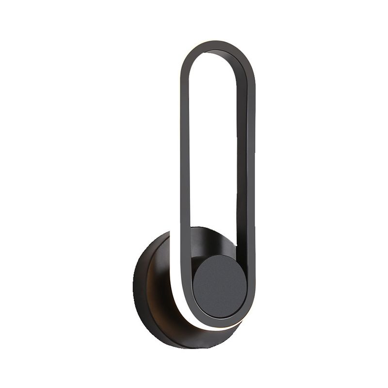 1-Light Oval Wall Mount Light Modern Style Metal Wall Sconce Lights