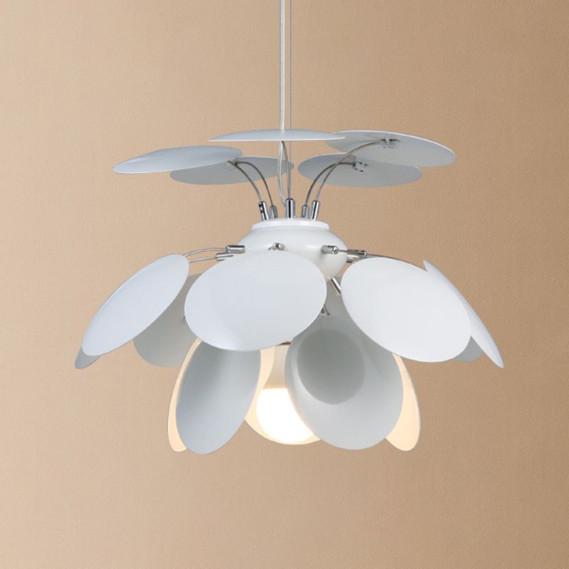 Modernisme Pincone suspension d'éclairage métallique 1-tampon 19,5 "/23,5" de large pendentif de restaurant en blanc
