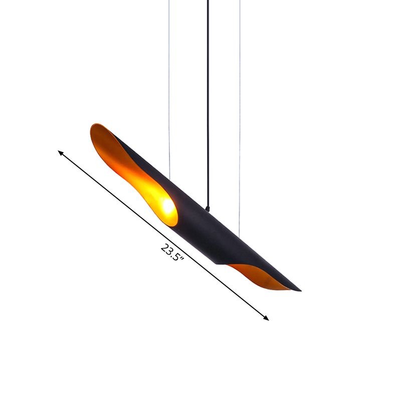 Pipe Hanging Ceiling Light Nordic Metal Black/White Pendant Light for Bedroom, 23.5"/27.5"/31.5" Wide
