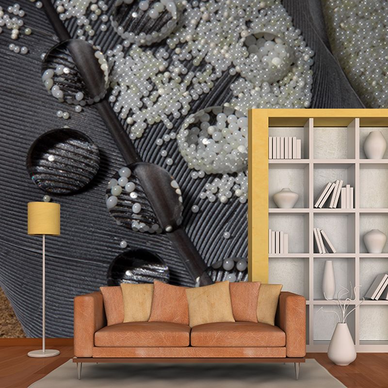 Customized Bird Feather Wall Mural Modern Mildew Resistant Wall Decor