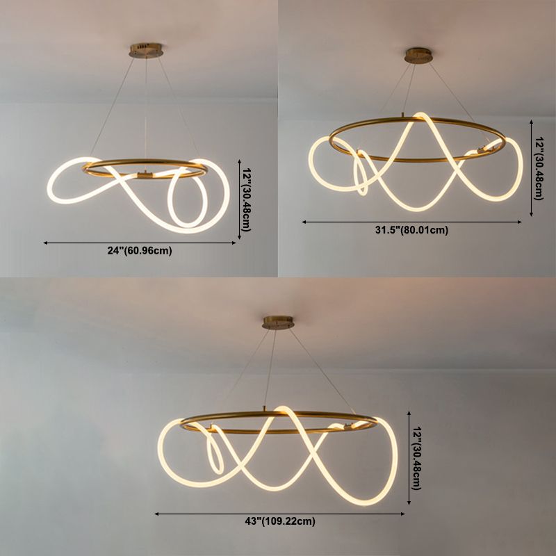 Modern Nordic Light Luxury Simple Style LED Pendant Chandelier Light for Dining Room
