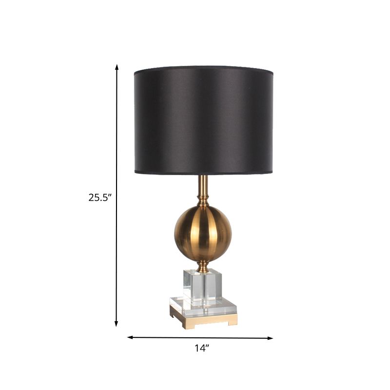 1 table de cylindre de tête Lumière modernisme en tissu lampe de lecture en or pour la salle à manger