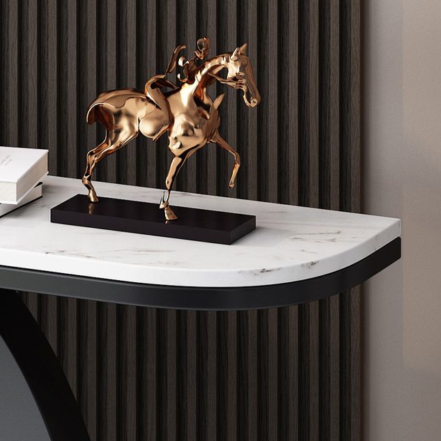 31.5" Tall Modern Console Table 1-shelf Half Moon Accent Table for Hall