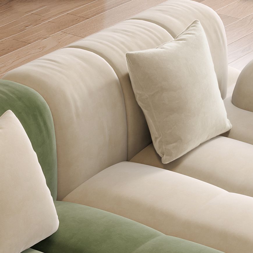 Scandinavian Seating Faux Leather Green Tufted Recessed Arm Living Room