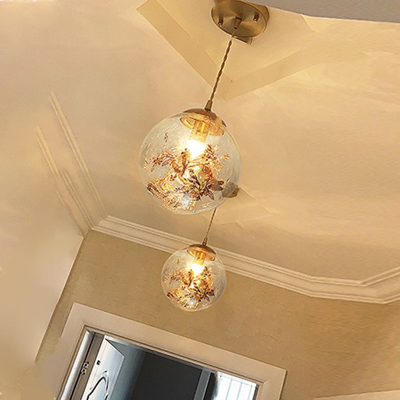 Forme sphérique de style moderne Sanging Sconce Glass 1 Pendante lumineuse pour balcon