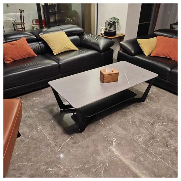 Slate Rectangular Coffee Table Minimalist Coffee Table for Living Room