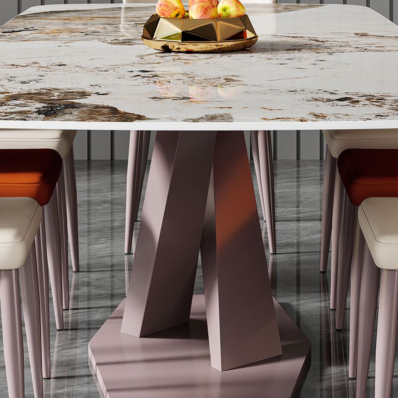 Nordic Glam Rectangle Sintered Stone Dining Table Set 1/4/5/6/7 Pieces Dining Set