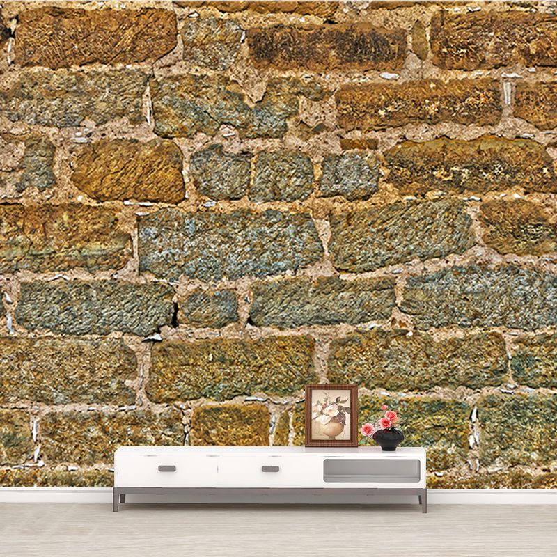 Industrial Style Brick Wall Mural Decal Moisture Resistant for Sitting Room, Made to Measure