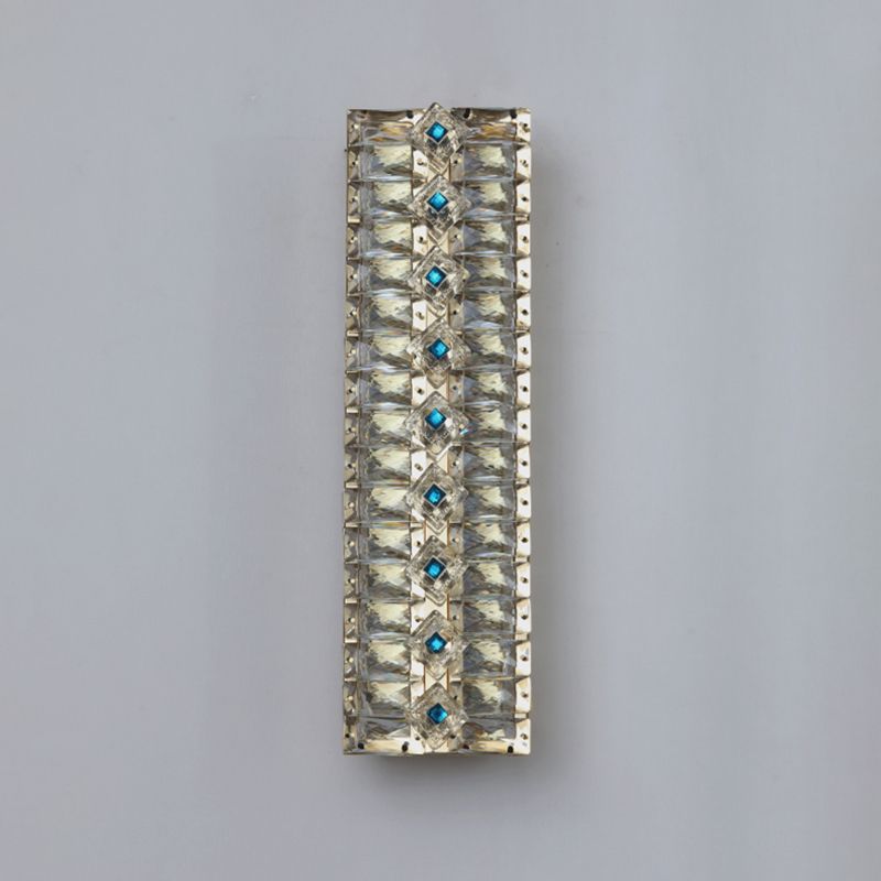 Quadratische Schattenkristallwandleuchter moderner Stil 2 Lichter Wandmontage Leuchte in Gold