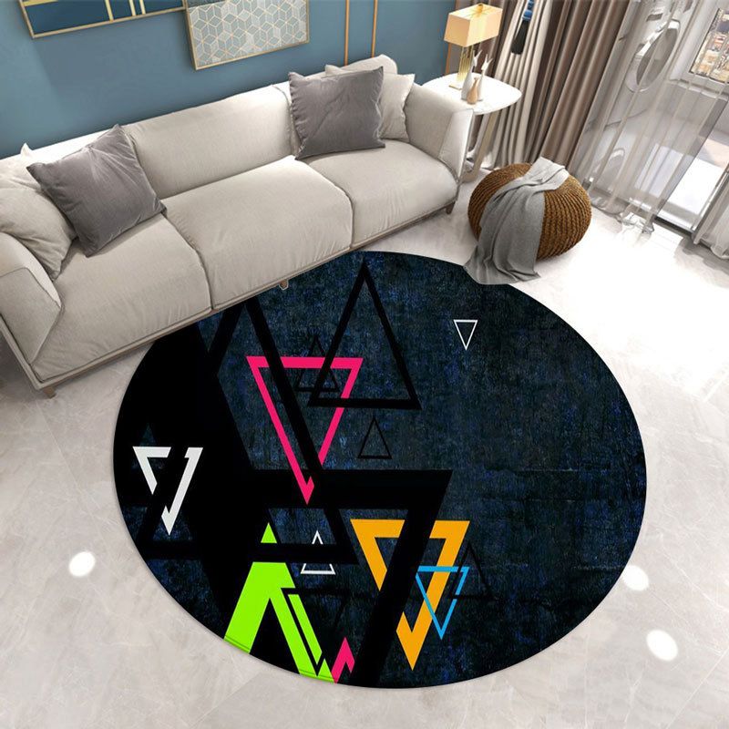 Fancy Modern Rug Gamepad Pattern Polyester Area Rug Stain Resistant Rug for Home Decor