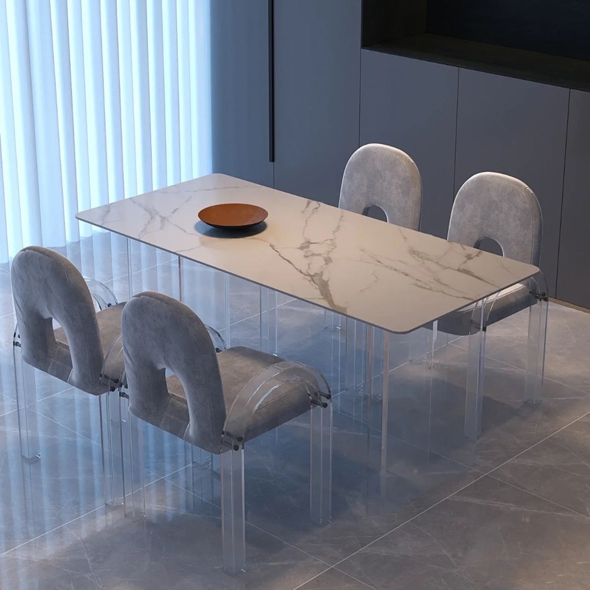 Modern Dining Set 1/5 Pieces Rectangle Stone Dining Table for Dining Room Kitchen