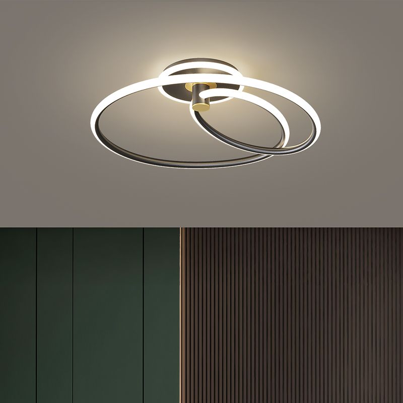 Nordic Linear Ceiling Light Aluminum Flush Mount Light for Living Room