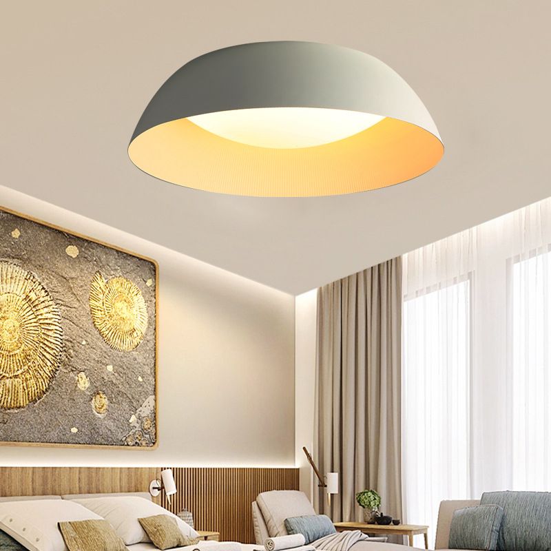 Frosted White Dome Shaped LED Ceiling Light Nordic Style Simplicity Aluminum Lighting Fixture for Bedroom