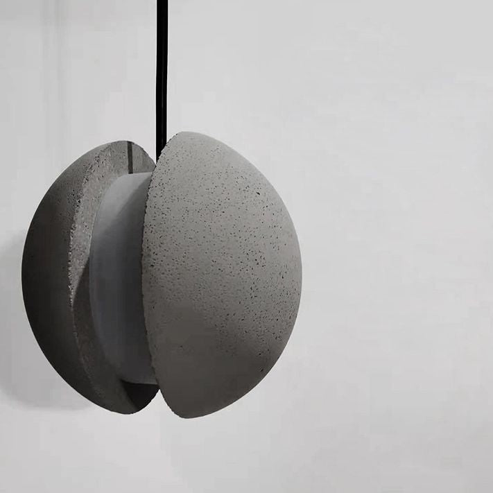 Creative LED Moon Hanging Light Fixtures Sphere Cement Hanging Lights for Indoor Decoration