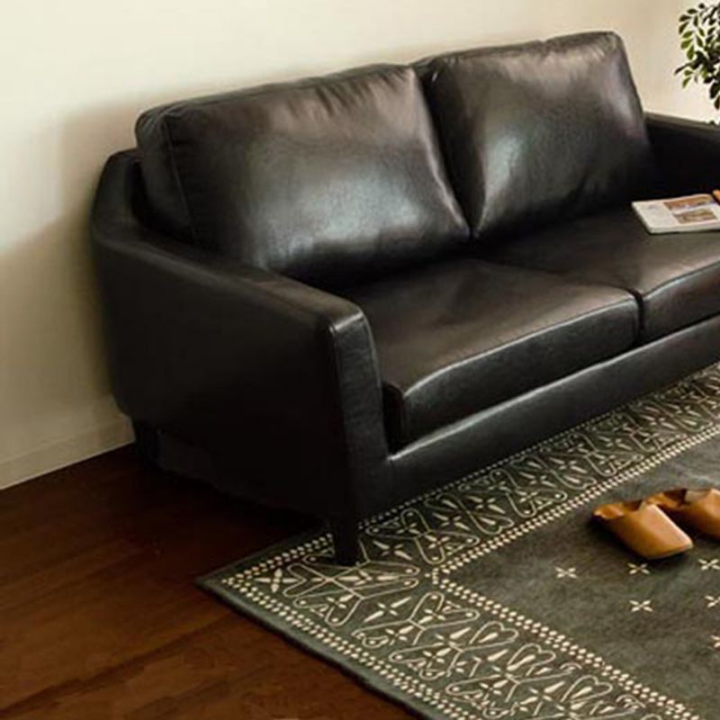 Mid-century Faux Leather Sofa 33.46" Wide Sofa for Living Room