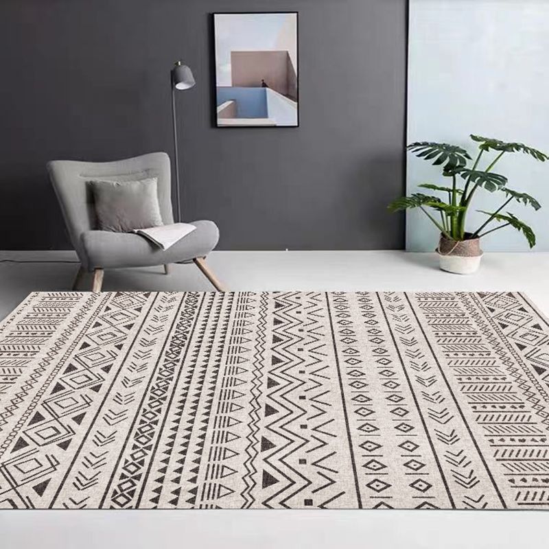 Bohemian Home Decor Carpet Eclectic Tribal Pattern Rug PVC Area Rug with Non-Slip Backing