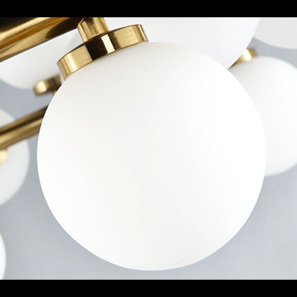 Glass Circular Hanging Pendant Light Contemporary Chandelier Pendant Light in White