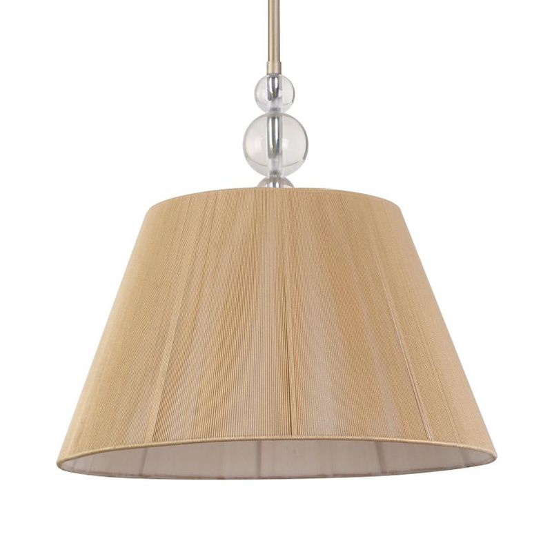 Tan 1 Light Light Lighting Freeture Fabric Classic Drum Hanging Lamp per corridoio