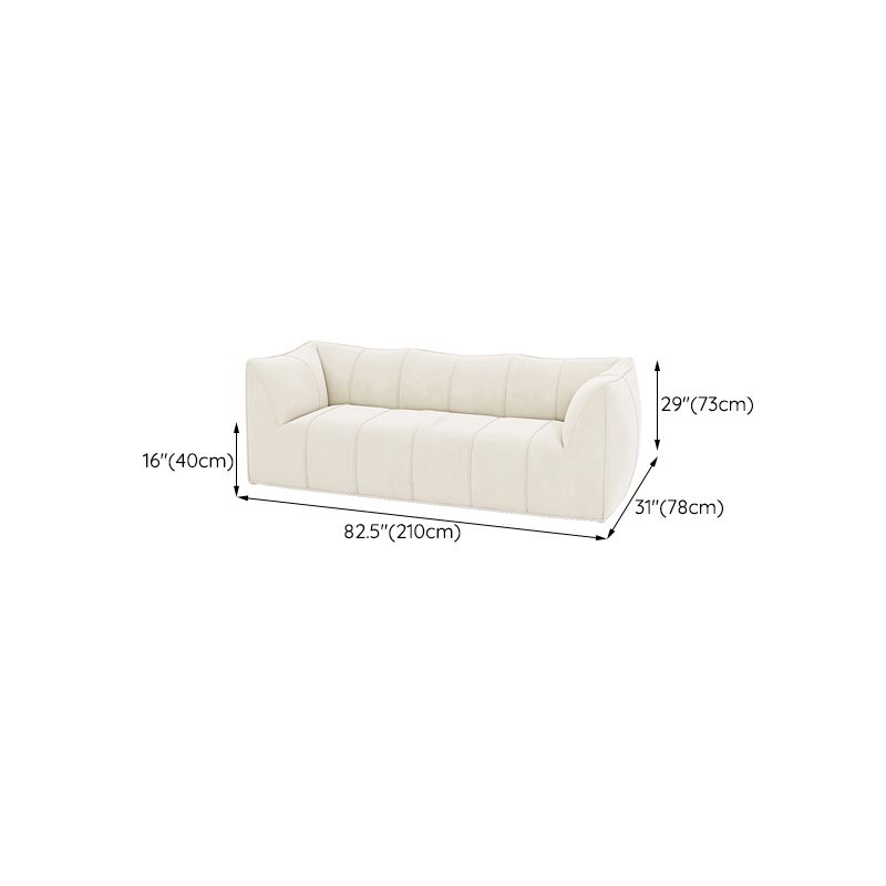 Contemporary White Cushions Flared Arm Fabric Living Room Seating