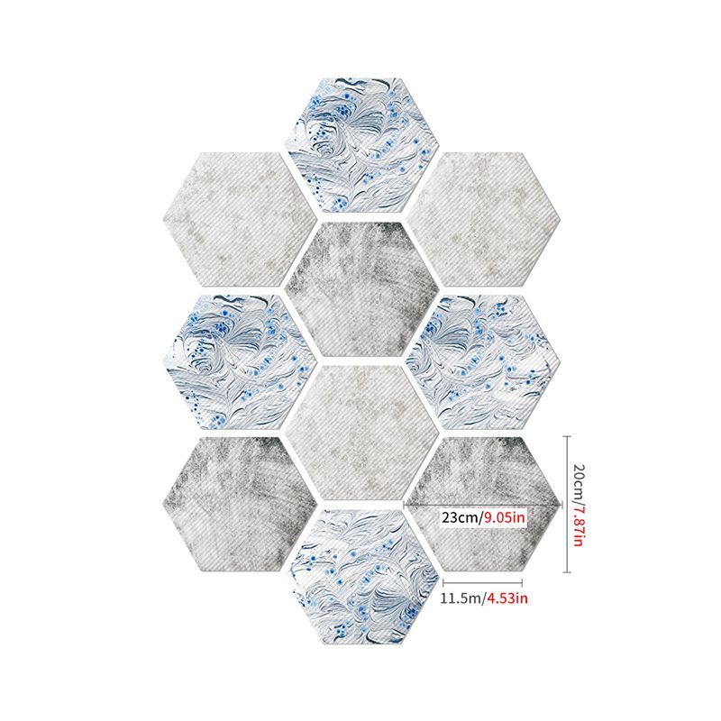 Modern Geometric Abstract Wallpapers Blue-White Peel and Stick Wall Decor for Kitchen