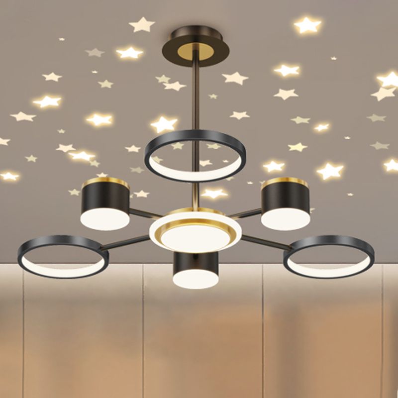 Black Iron Hanging Pendant Lights Contemporary Hanging Lamps for Living Room