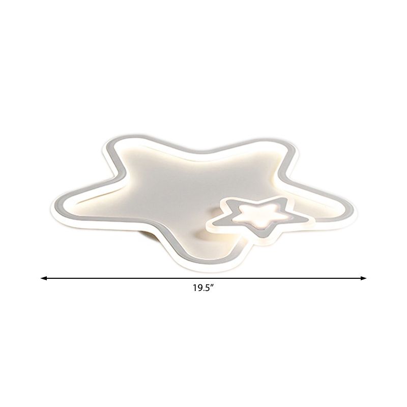 Apparecchio da incasso per bambini a forma di stella in alluminio e acrilico LED per cameretta dei bambini Illuminazione da soffitto nera/bianca, luce calda/bianca