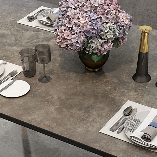 Metal Industrial Rectangle Table Sintered Stone Table for Kitchen and Dining Room