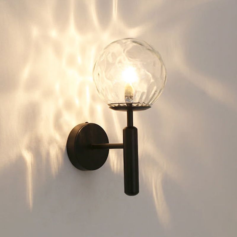 Nordic Style Single Light Wall Mounted Light Ball Glass Shade Wall Lighting for Bedside