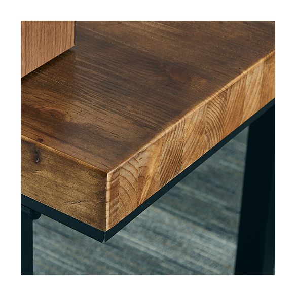 Traditional Style Solid Wood Dining Set with Walnut Table and 4 Black Legs Base