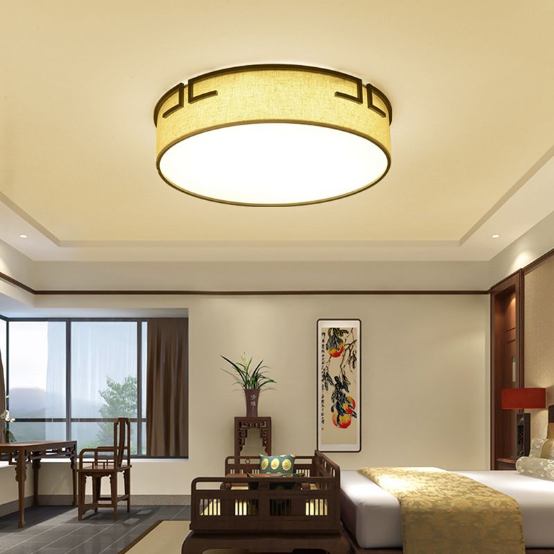 Acryl Beige LED Deckenleuchte im klassischen klassischen Stil Fabrics Flush Mount für Innenräume