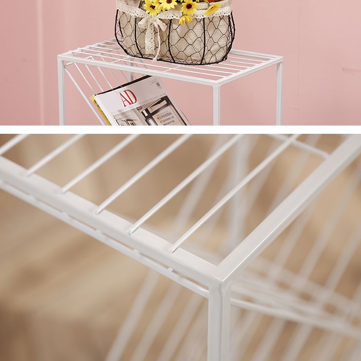 Modern Style Metal Bookcase White Open Bookshelf for Living Room