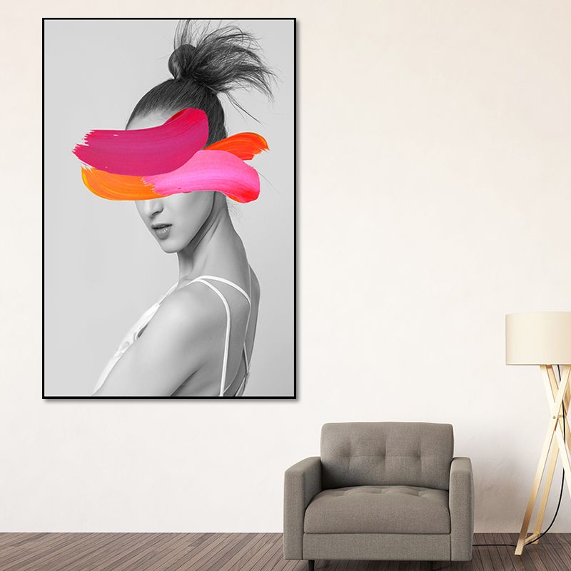 Textured Woman Figure Art Print Canvas Made Modern Stylish Wall Decoration for Home
