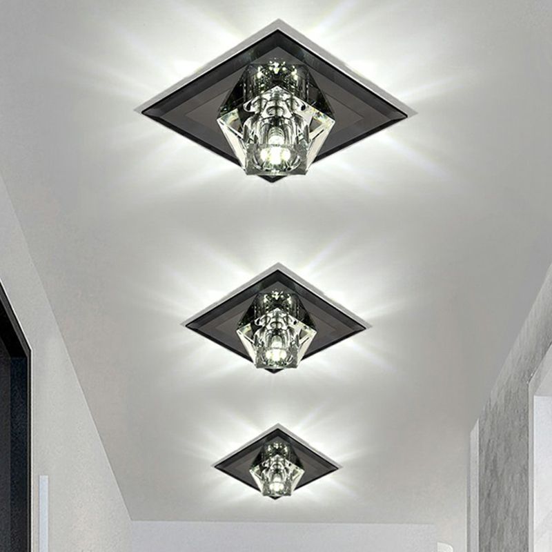 Plafonnier LED en forme de pierre précieuse artistique, luminaire de plafond en cristal pour couloir