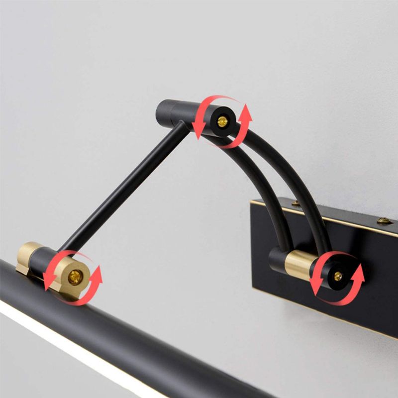 Metal Linear Shape Wall Sconce Modern Style 1 Light Mirror Wall Mount Light