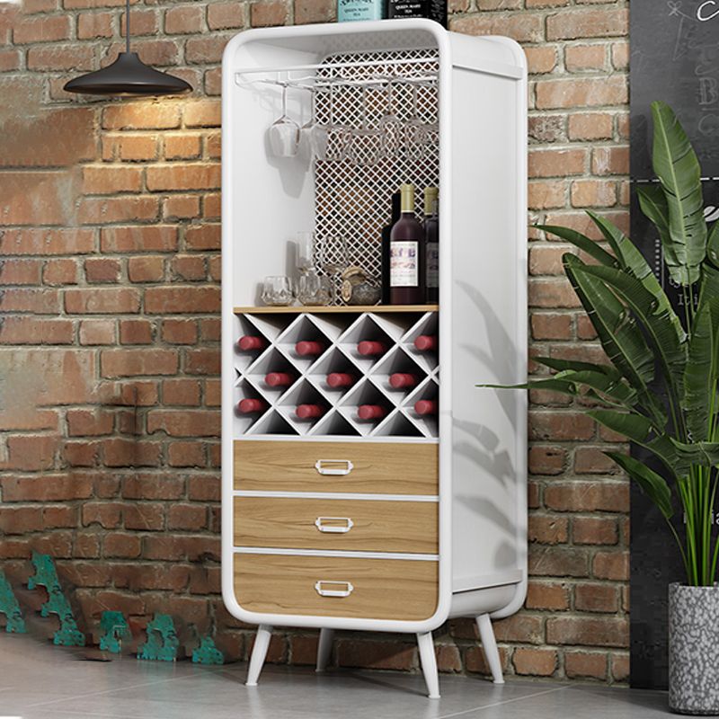 Metal Floor Wine Bottle & Glass Rack Industrial Stackable Wine Holder Rack