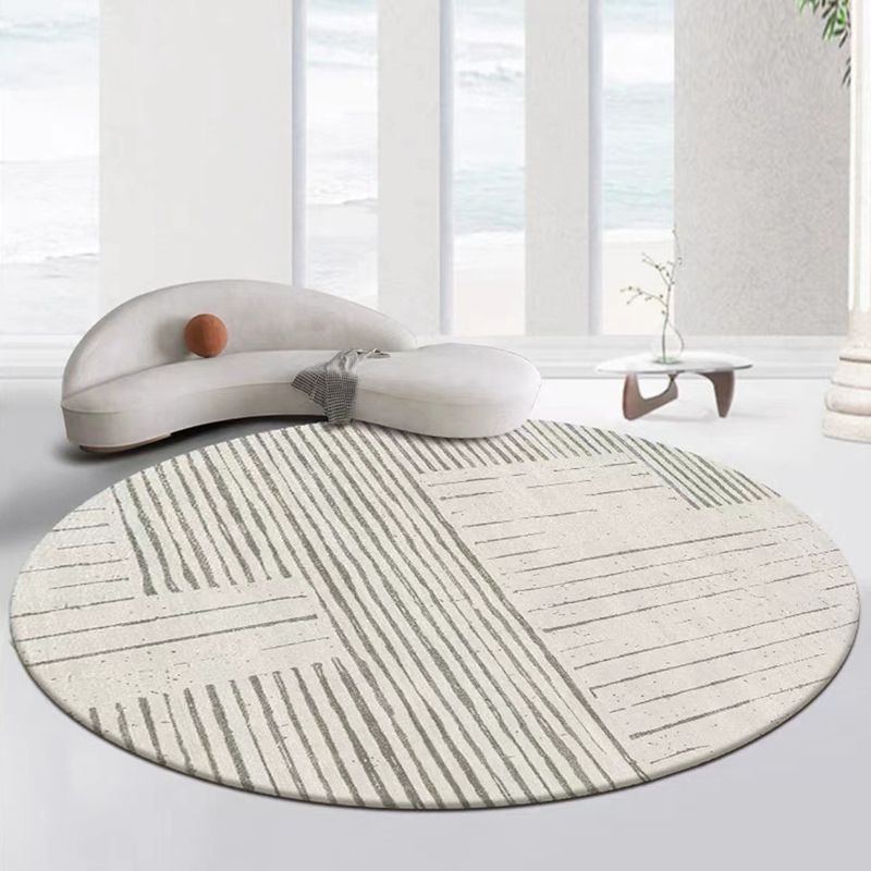 Gray Modern Rug Polyester Graphic Indoor Rug Non-Slip Backing Rug for Home Decor