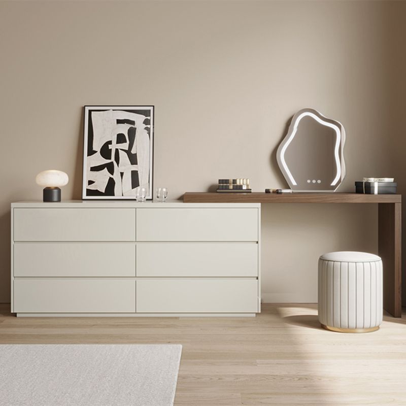 Contemporary With Drawer Solid Wood Mirror White Bedroom Make-up Vanity
