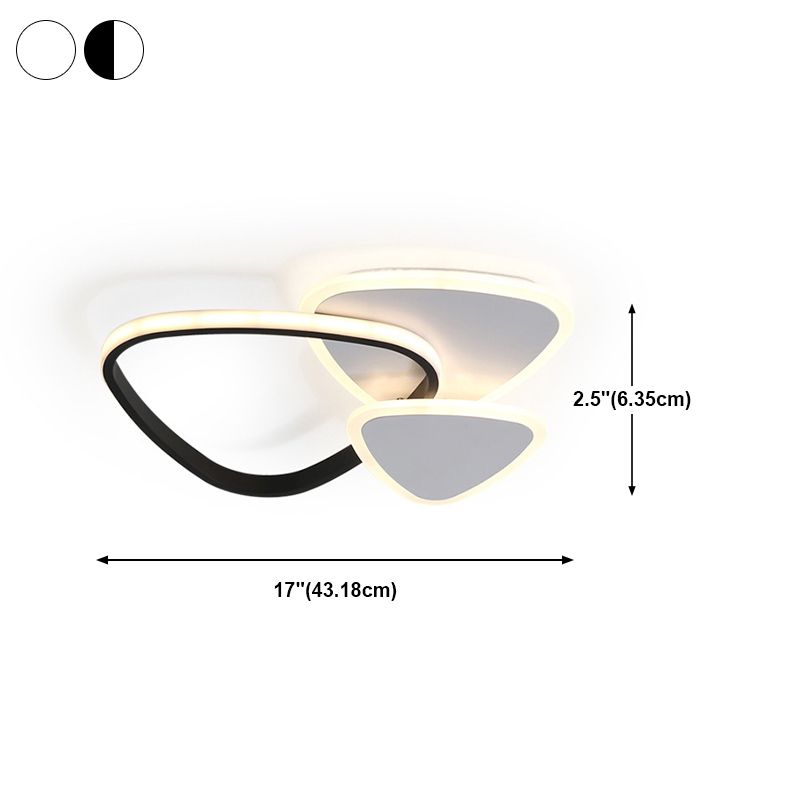 Nordic Triangle Ceiling Mount Light Fixture Metal LED Ceiling Lamp for Bedroom