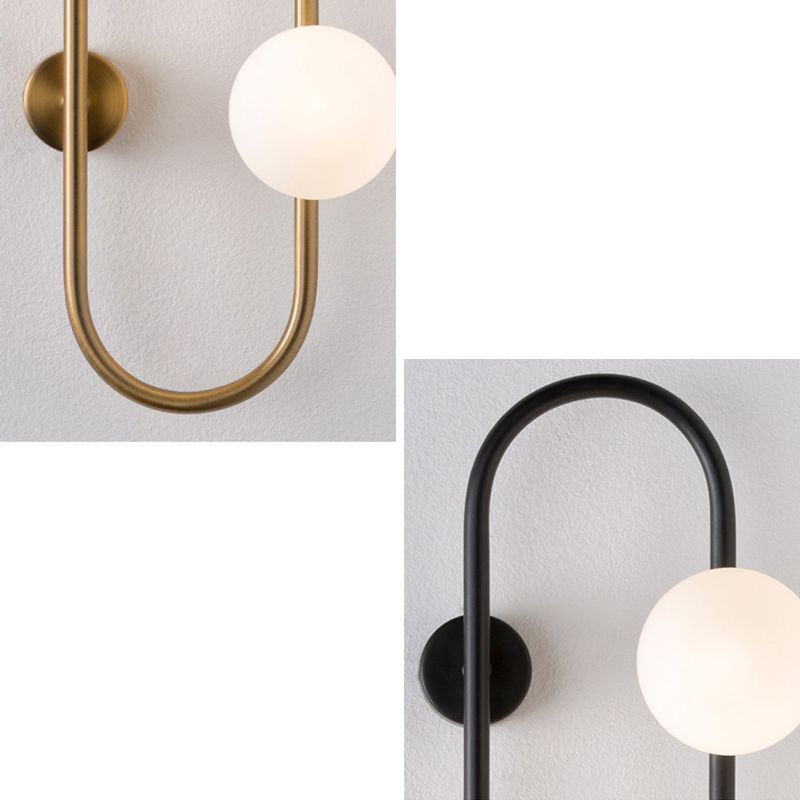 Contemporary Style Balls Sconce Light Fixture Glass Living Room Wall Light Fixture