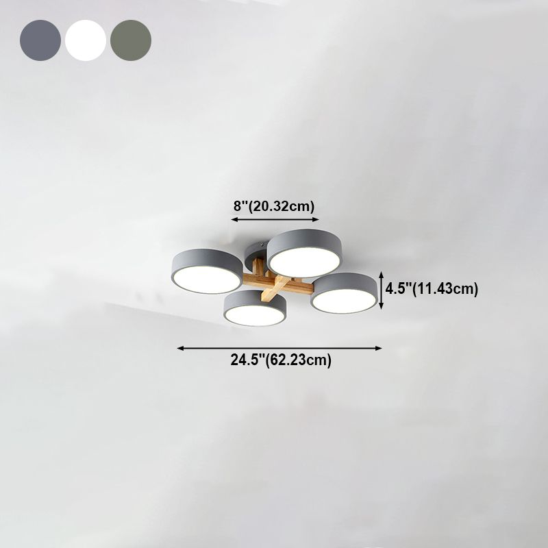 Plafonniers encastrés à LED multi-têtes, luminaire de plafond contemporain