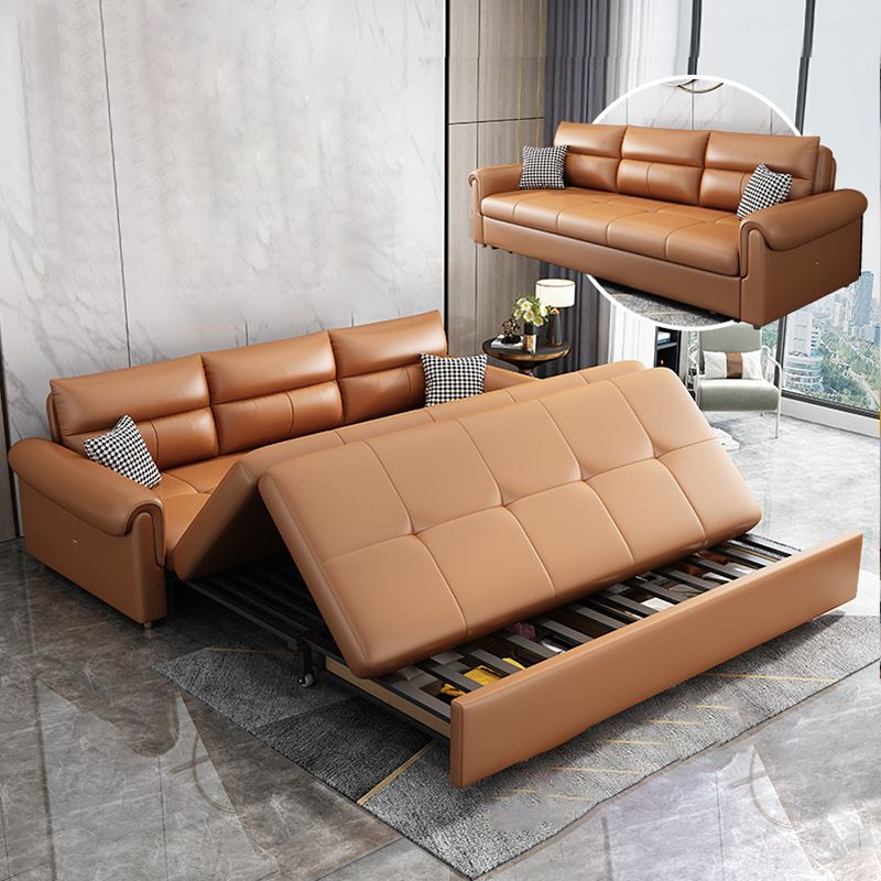 Modern Sleeper Sofa Pillow Back Futon Sleeper Sofa Bed with Storage