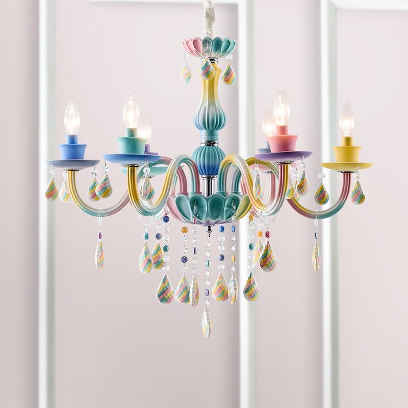 Multi Coloured Glass Pendant Light Sputnik Contemporary Ceiling Light for Living Room