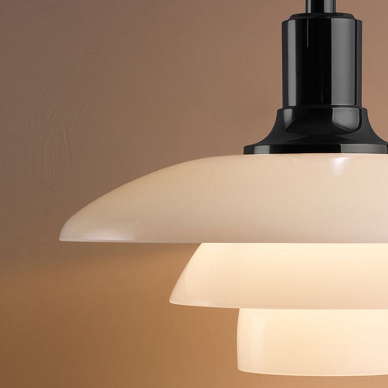 Forme en couches Éclairage suspendu en verre de style moderne 1 pendentif léger pour le salon