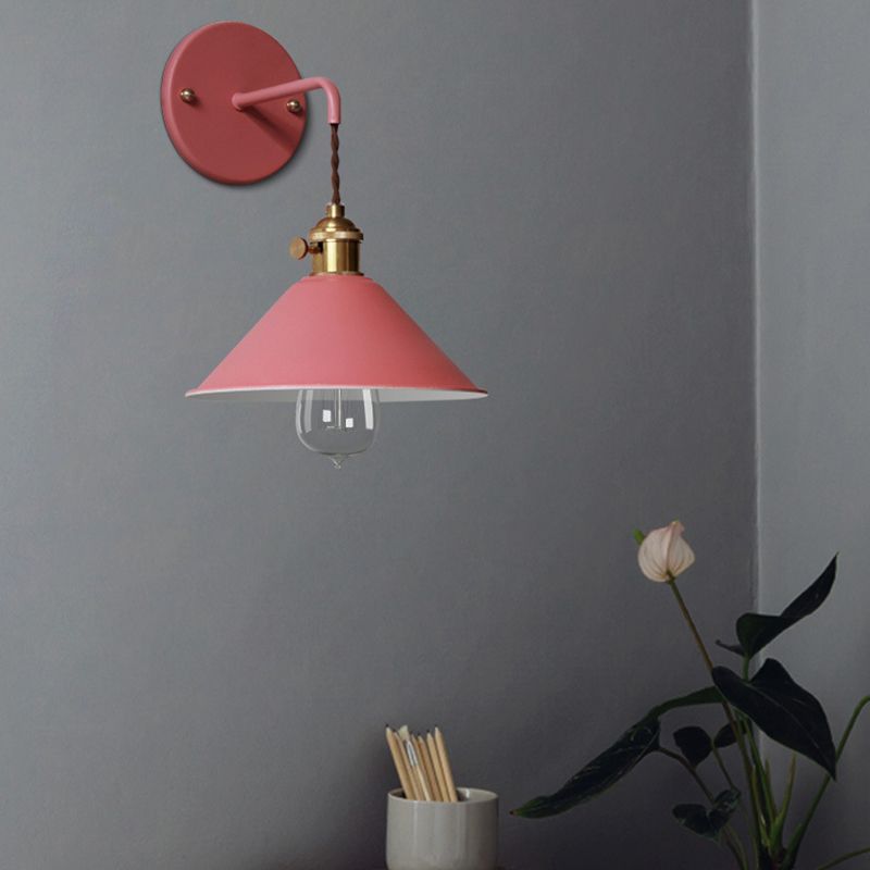Modern Macaron Sconce Lighting Metal Geometric Wall Lamp for Bedroom