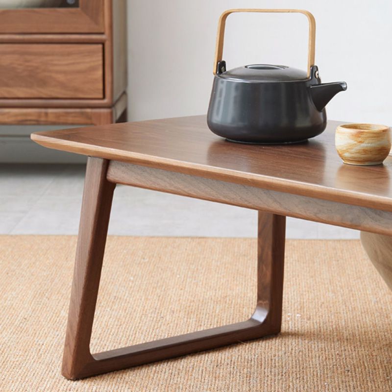 Sled Brown Solid Wood Rectangle Bedroom Modern 1 Coffee Table
