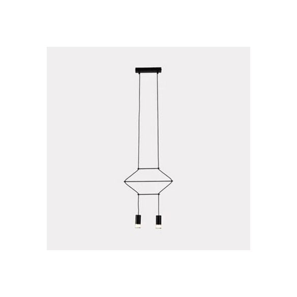 Geometric Hanging Ceiling Light Post Modern Metal 2/4/6 Lights Black Suspension Pendant