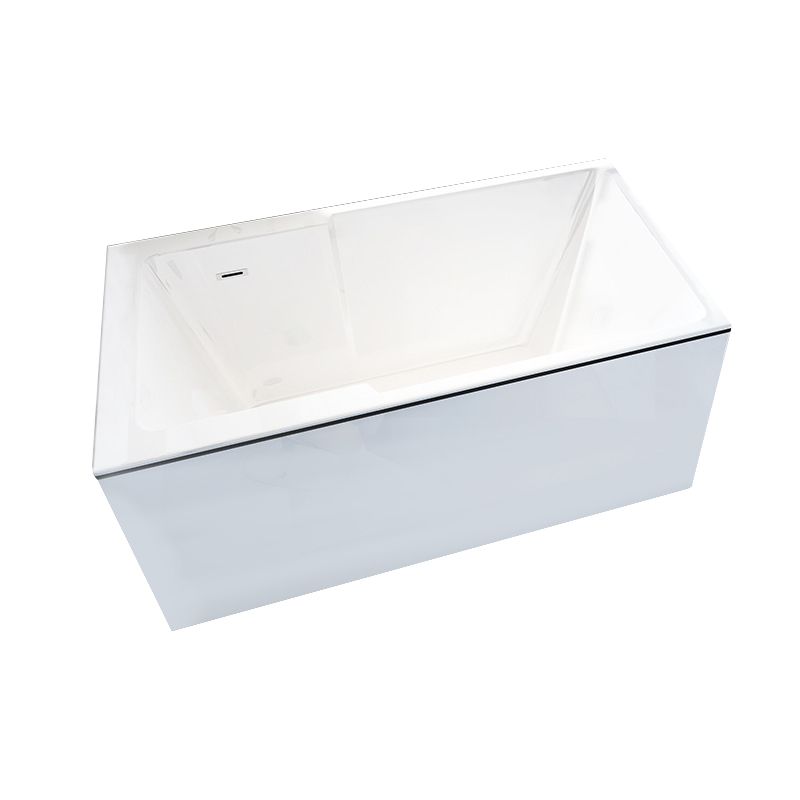 Freestanding Acrylic Bathtub Modern Stand Alone Soaking Tub with Slotted Overflow Drain